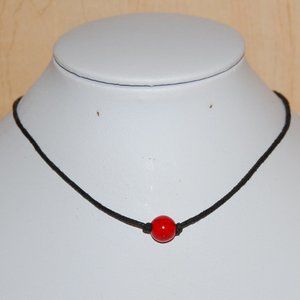 Red Howlite Necklace,Cord Necklace,Minimalist Necklace,Choker Necklace,Choker